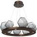 Gem LED 27.4 inch Flat Bronze Chandelier Ceiling Light in Smoke, 2700K LED, Ring