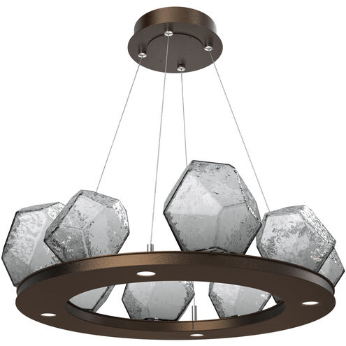 Gem LED 27.4 inch Flat Bronze Chandelier Ceiling Light in Smoke, 2700K LED, Ring