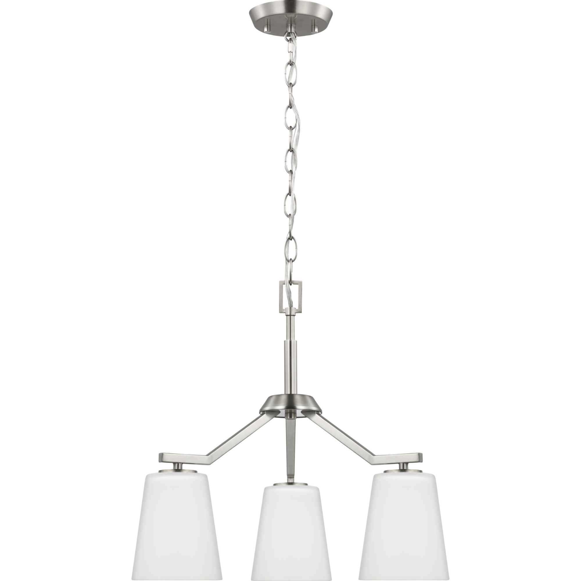 Vertex 3 Light 18 inch Brushed Nickel Convertible Chandelier Ceiling Light
