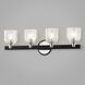 Munich 4 Light 26.5 inch Carbide Black and Polished Nickel Bath And Vanity Wall Light