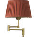Corbin 62.4 inch 40.00 watt Antique Brass Floor Lamp Portable Light in Orange Pleated Shade