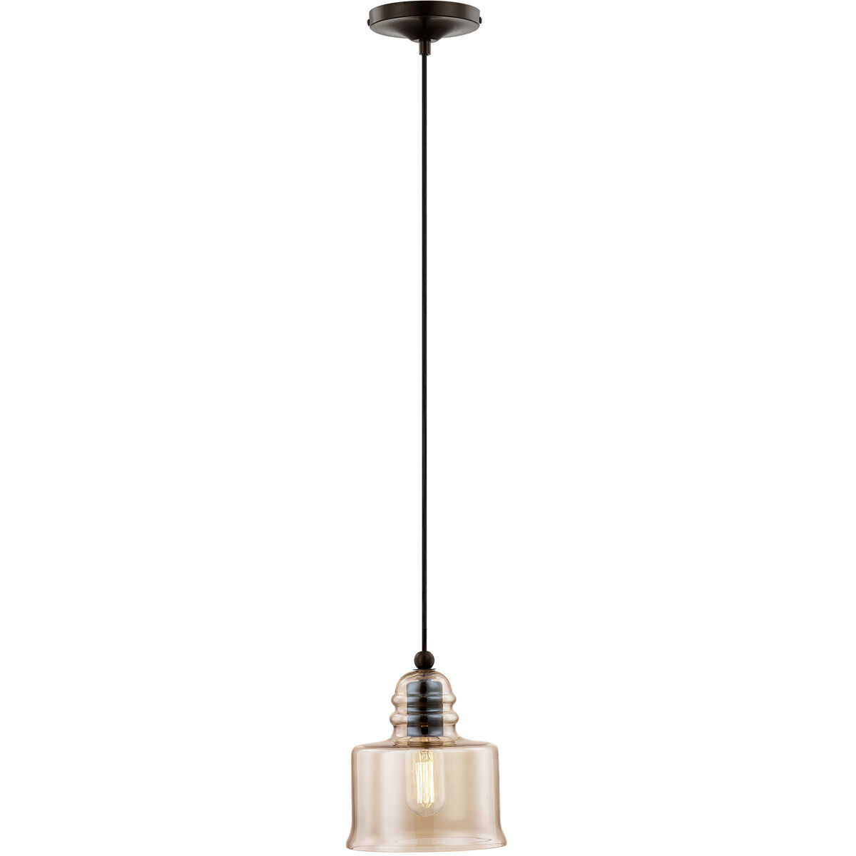Art Glass 1 Light 7 inch English Bronze Mini Pendant Ceiling Light