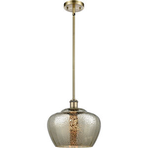 Ballston Large Fenton LED 11 inch Antique Brass Pendant Ceiling Light in Mercury Glass, Ballston