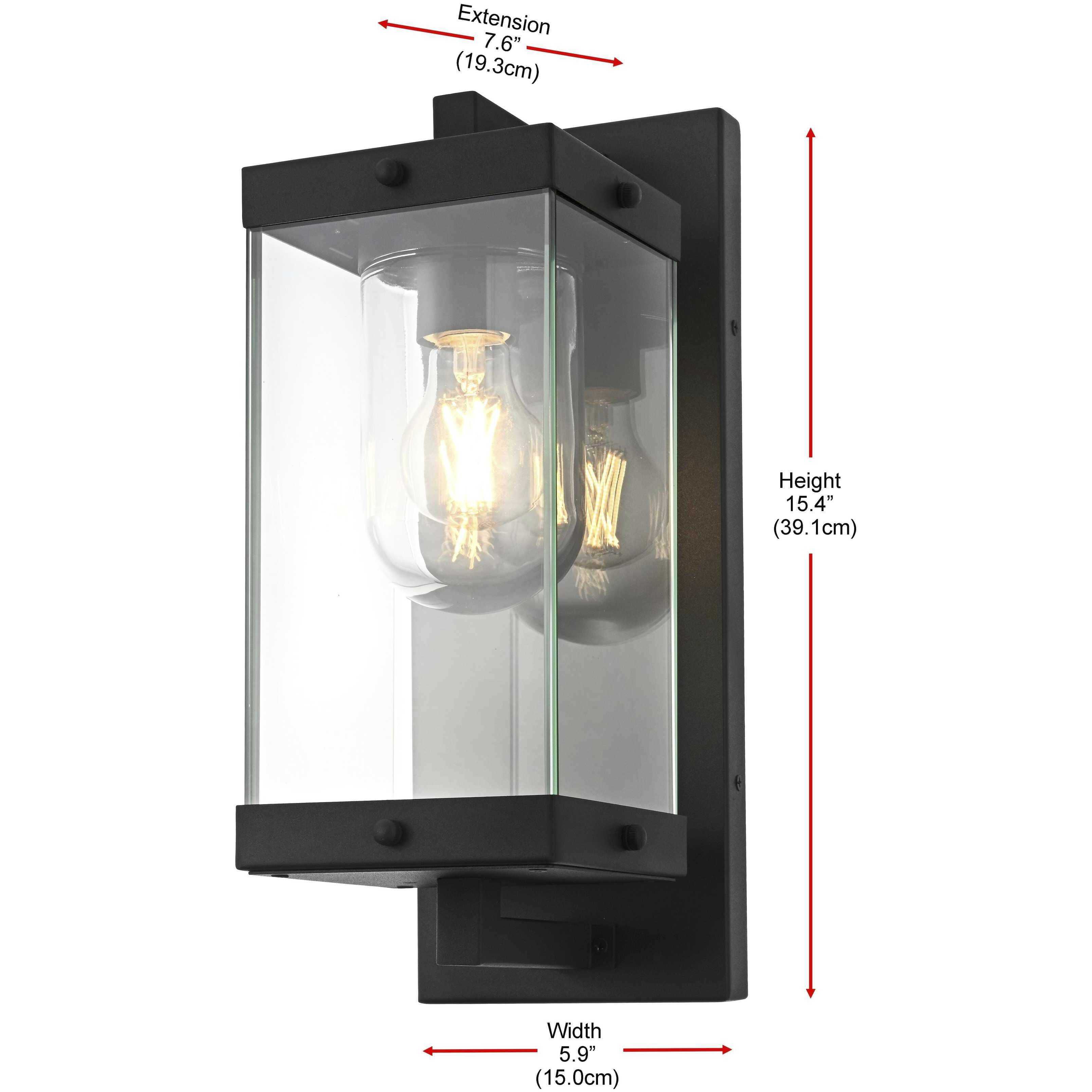 Keaton 1 Light 15 inch Black Outdoor Wall Sconce