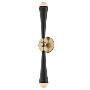 Tupelo LED 5 inch Aged Brass and Black ADA Wall Sconce Wall Light 
