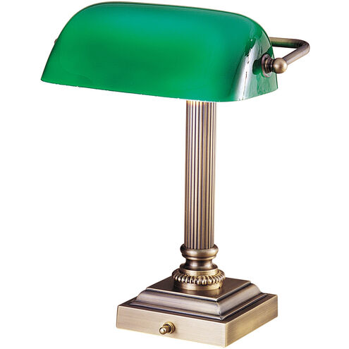 Shelburne 14 inch 60 watt Antique Brass Table Lamp Portable Light