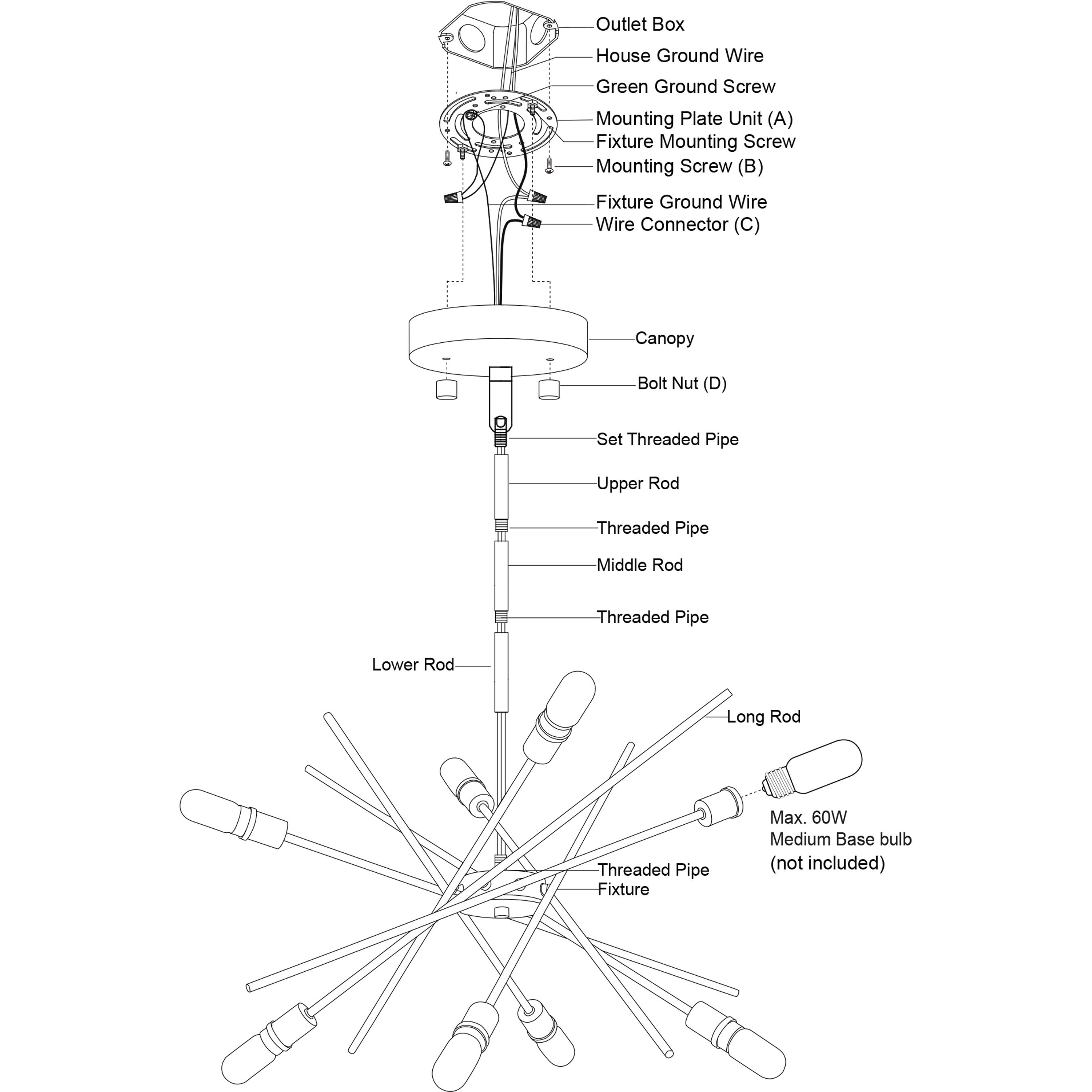 Halsted LED 29.25 inch Black and Satin Brass Pendant Ceiling Light in 8