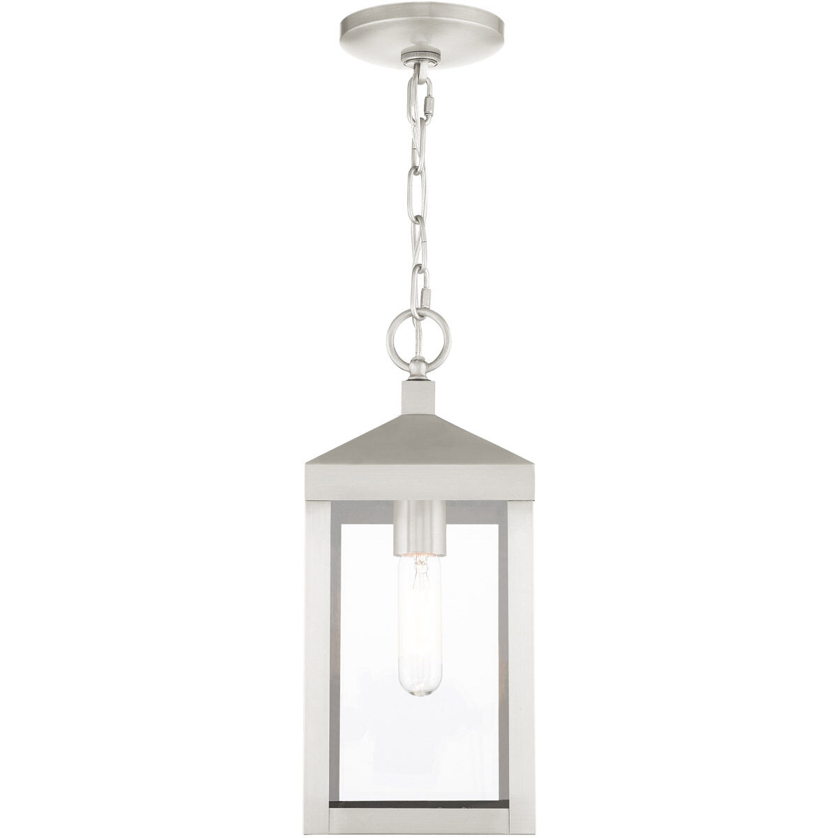 Nyack 1 Light 6 inch Brushed Nickel Outdoor Pendant Lantern