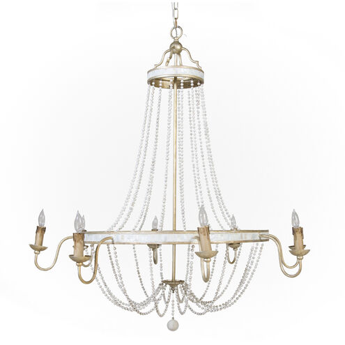 Corinna 8 Light 42.25 inch Champagne Silver / Antique White Chandelier Ceiling Light