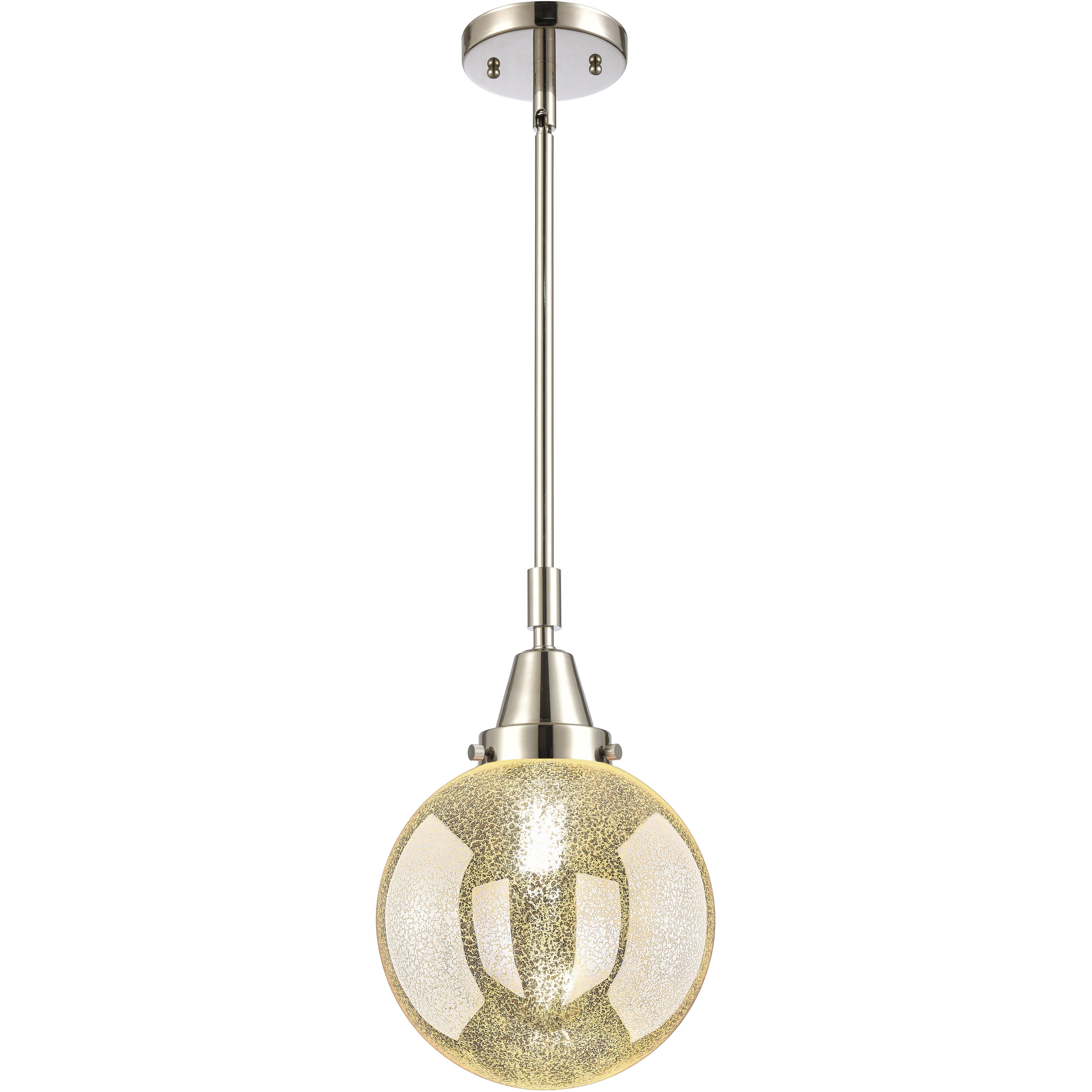 Beacon 1 Light 8 inch Polished Nickel Mini Pendant Ceiling Light in Mercury Glass