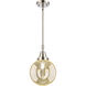 Beacon 1 Light 8 inch Polished Nickel Mini Pendant Ceiling Light in Mercury Glass