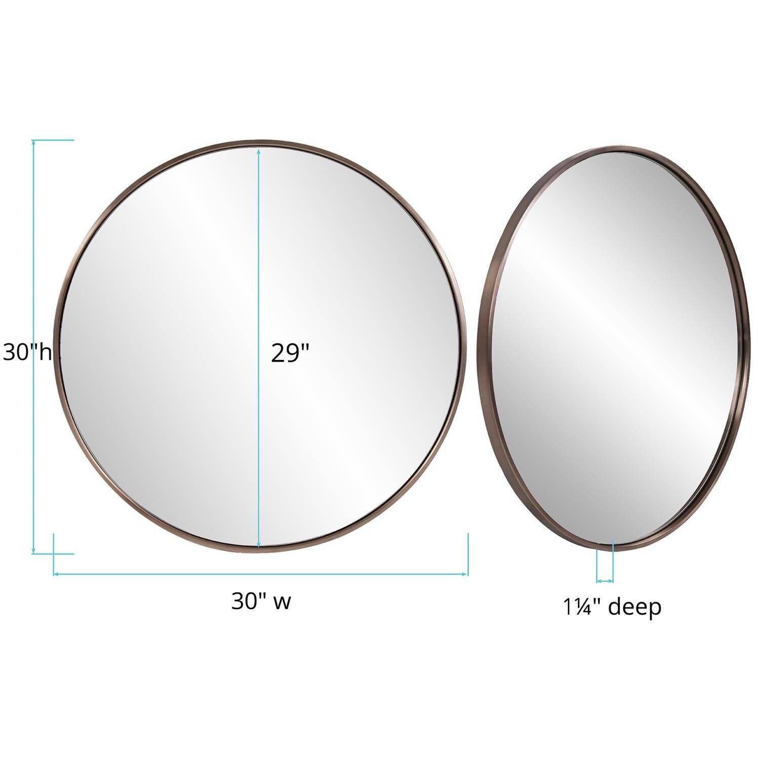 Copenhagen 30 X 30 inch Brushed Brass Wall Mirror