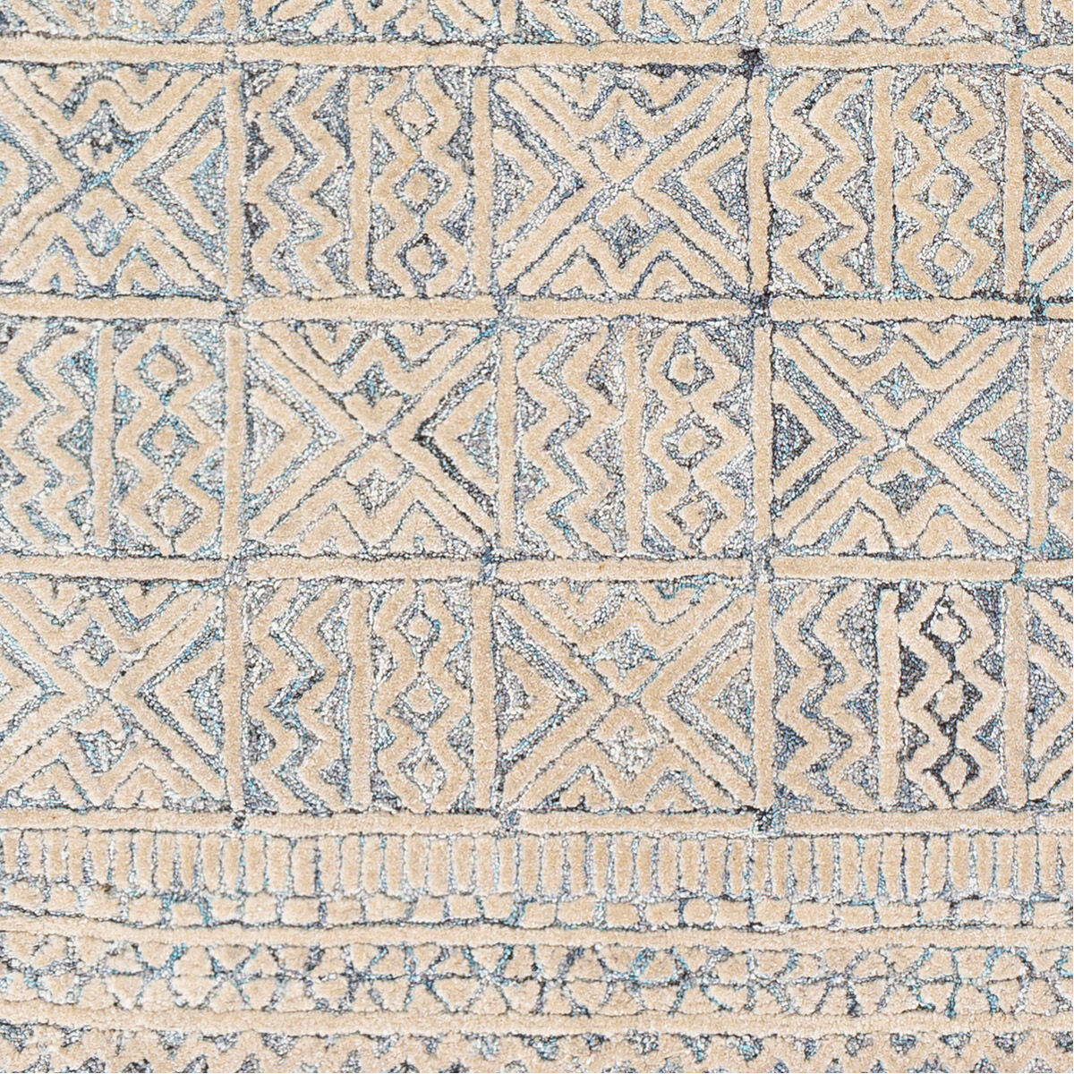 Montclair 72 X 48 inch Sky Blue/Khaki/White/Denim/Black/Medium Gray Rugs, Rectangle