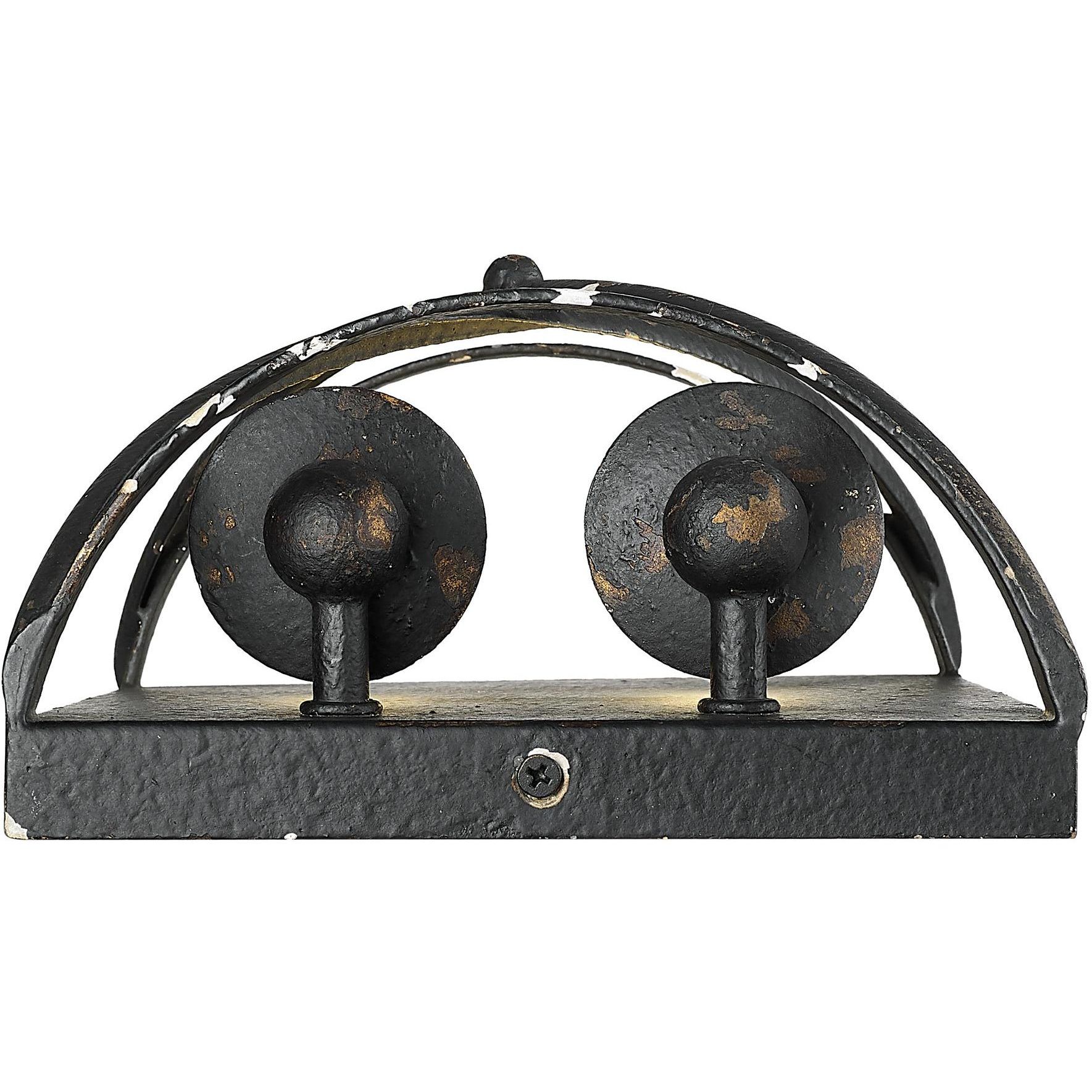 Alcott 2 Light 7.13 inch Antique Black Iron Wall Sconce Wall Light