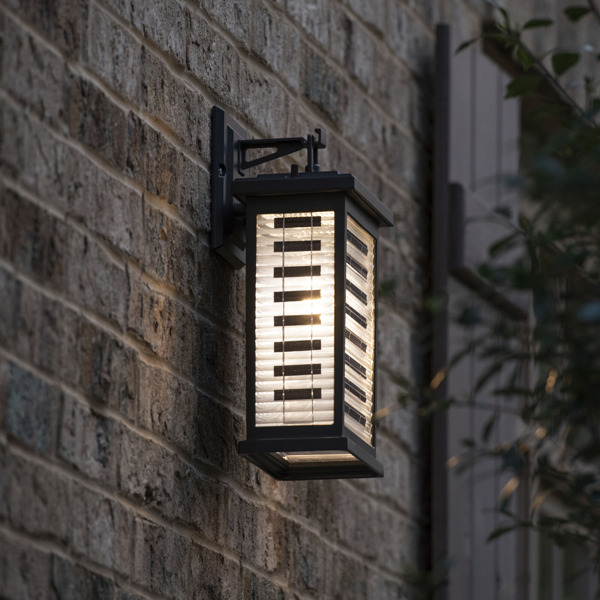 Farmhouse LED 15.5 inch Black Outdoor Wall Sconce, Solar