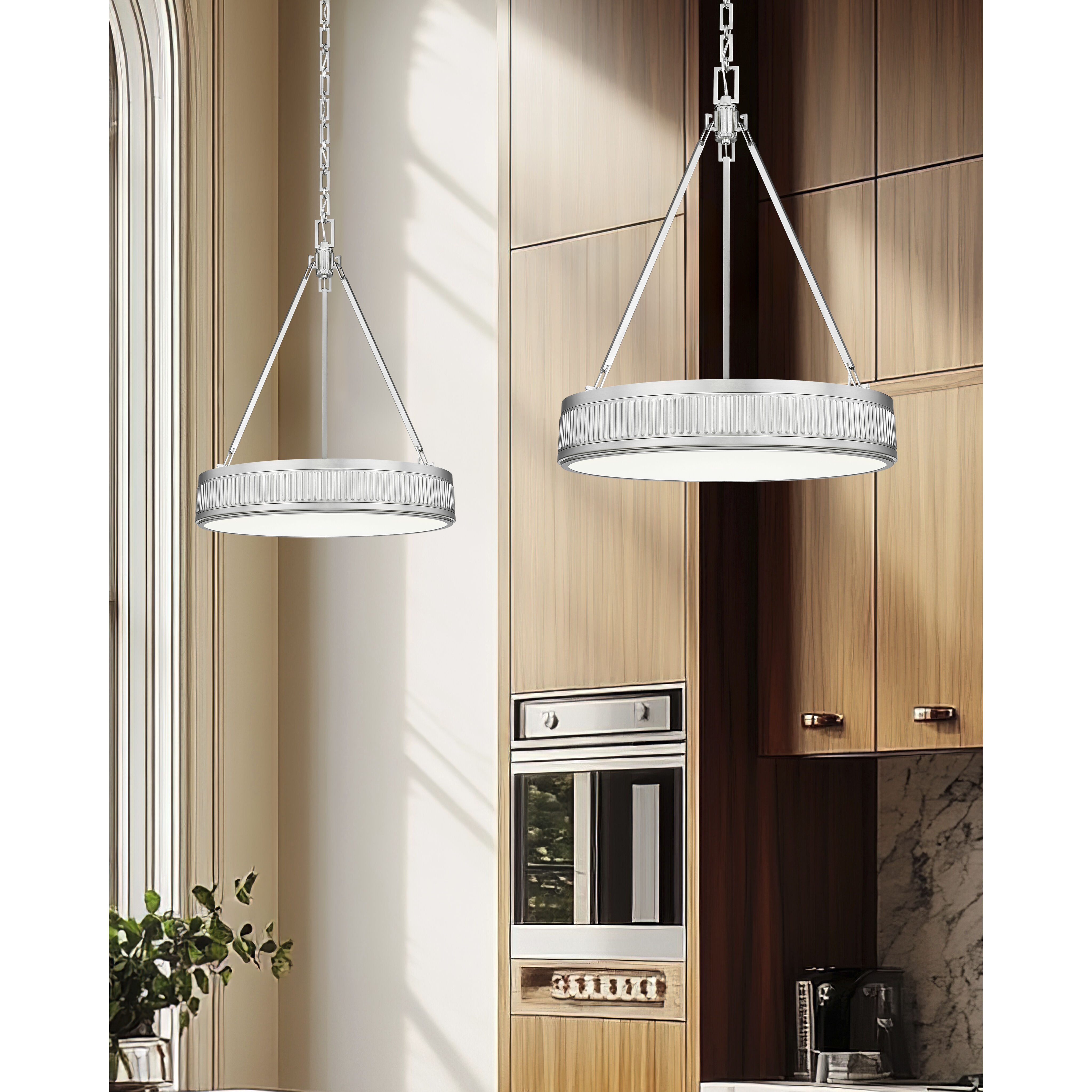 Quinn Pendant Ceiling Light in Satin Nickel