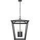 Oxford 4 Light 20 inch Black Outdoor Pendant