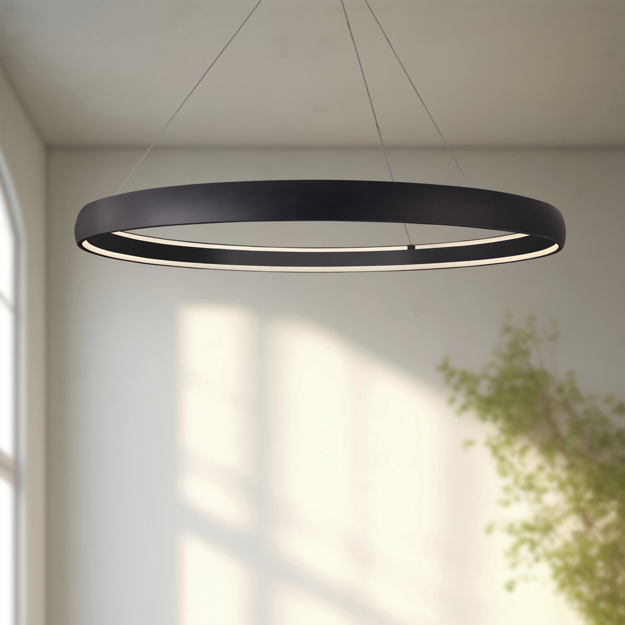Halo LED 71.63 inch Black Pendant Ceiling Light