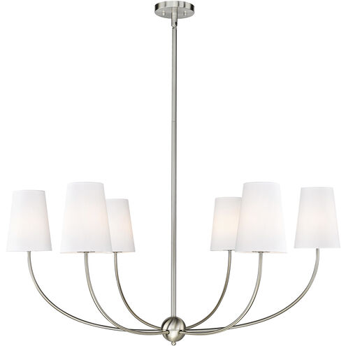 Shannon 6 Light 42 inch Brushed Nickel Chandelier Ceiling Light