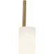 Wick 5.13 inch Vintage Brass Wall Sconce Wall Light in Vintage Brass and Travertine