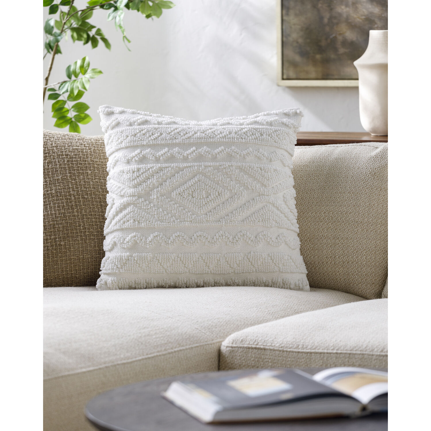 Matthew 20 X 20 inch White Accent Pillow