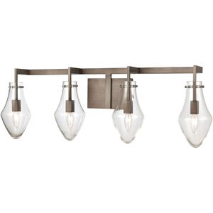 Culmination 4 Light 36 inch Weathered Zinc with Clear Vanity Light Wall Light