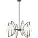 Hanley 6 Light 32 inch Matte Black and Warm Brass Chandelier Ceiling Light