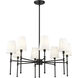 Adorra 8 Light 30 inch Matte Black Chandelier Ceiling Light