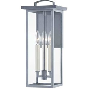 Eden 3 Light 18 inch Weathered Zinc Outdoor Wall Sconce