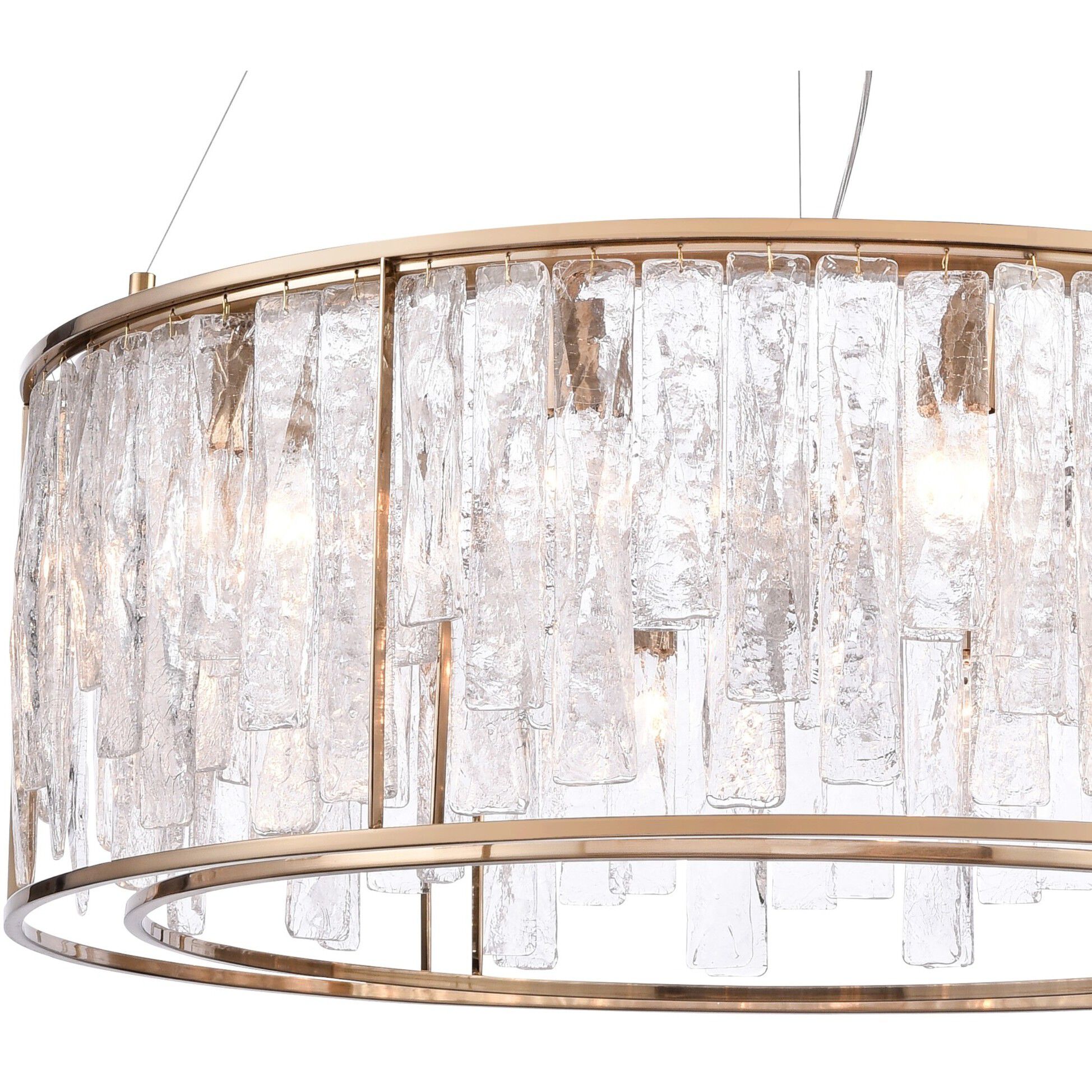 Boundaries 12 Light 32 inch Lacquered Gold Pendant Ceiling Light