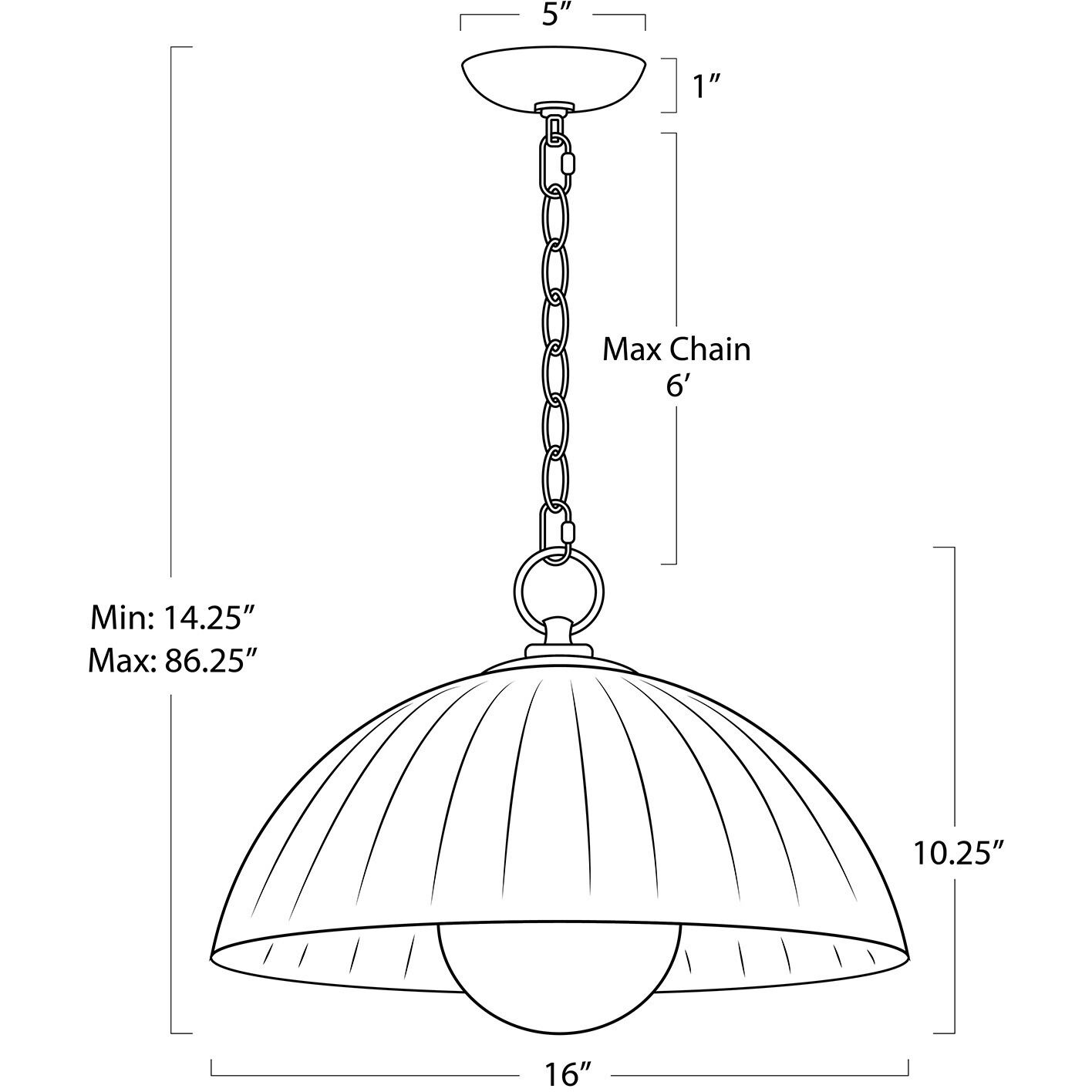Dariel 1 Light 16 inch White Pendant Ceiling Light