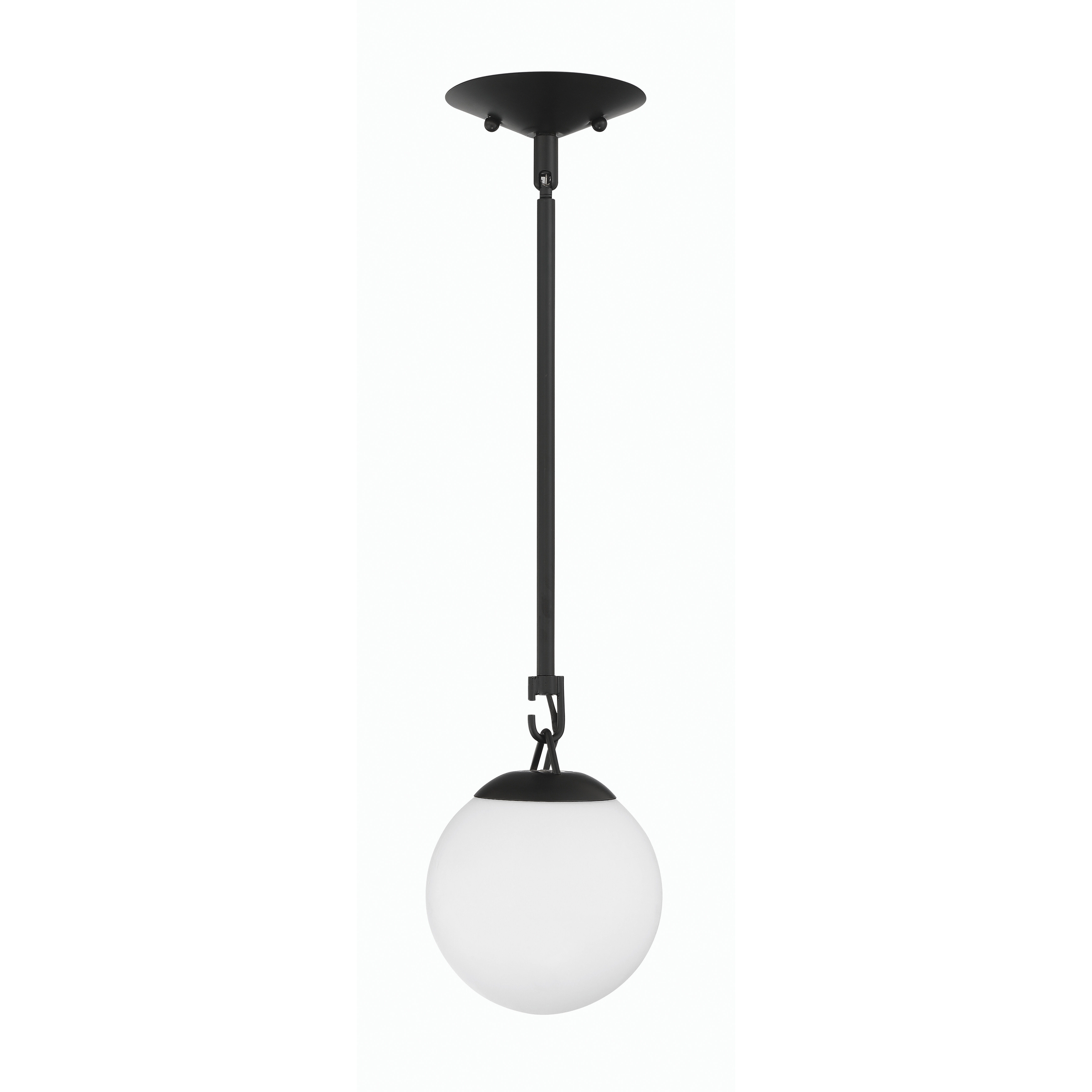 Orion 1 Light 6 inch Flat Black Mini Pendant Ceiling Light