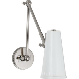 Thomas O'Brien Antonio 1 Light 4.5 inch Polished Nickel Adjustable One Arm Wall Lamp Wall Light in Antique White