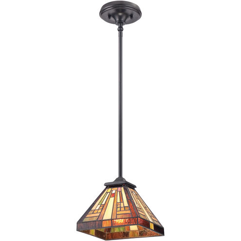 Stephen 1 Light 8 inch Vintage Bronze Mini Pendant Ceiling Light, Naturals