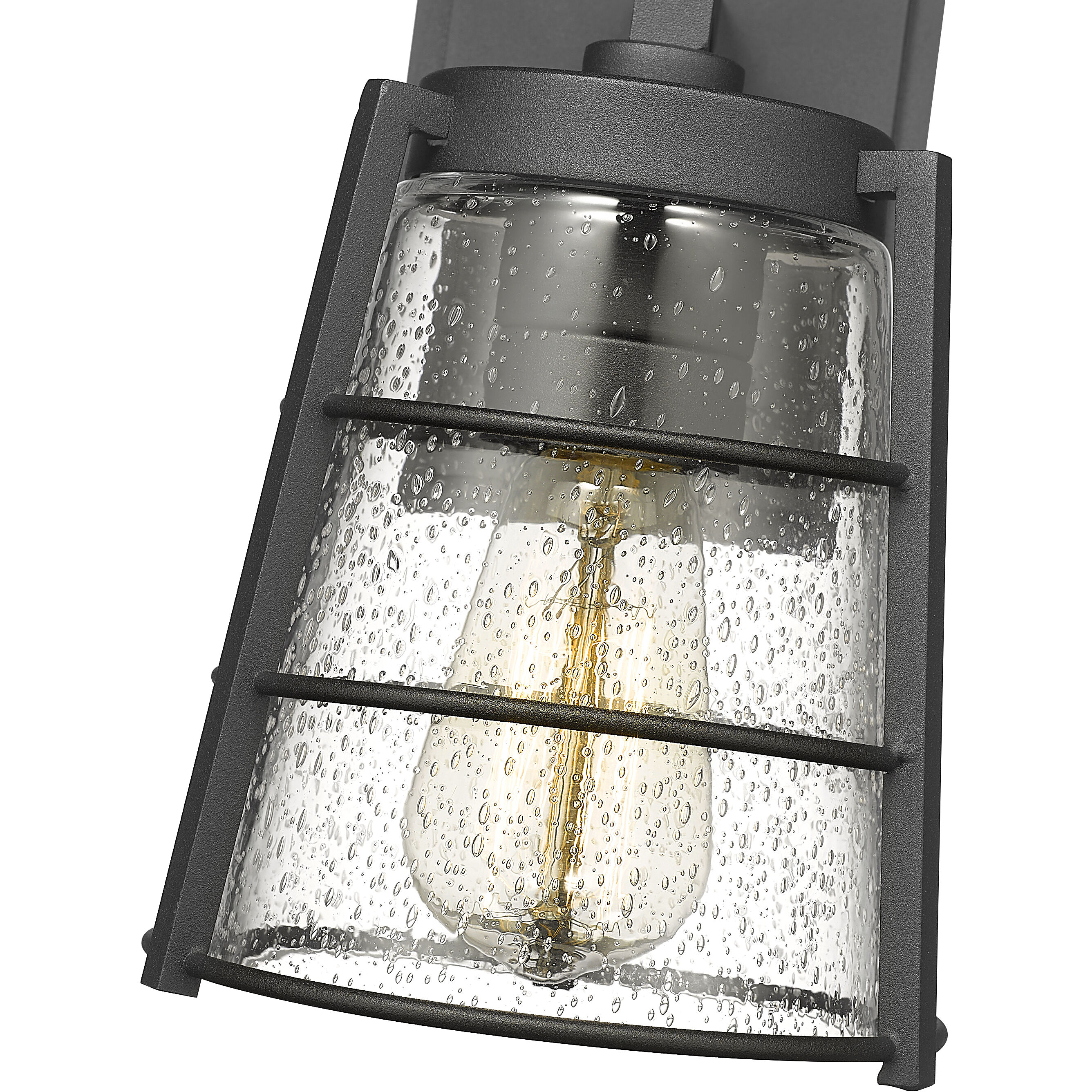 Helix 1 Light 9.25 inch Black Outdoor Wall Light