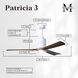 Atlas Patricia-3 60 inch Gloss White with Walnut Tone Blades Ceiling Fan