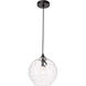 Cashel 1 Light 10 inch Black Pendant Ceiling Light