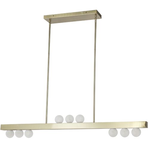 Raleigh 9 Light 42 inch Aged Brass Horizontal Pendant Ceiling Light