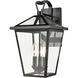 Sabana 3 Light 16 inch Black Outdoor Wall Sconce