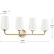 Celino 4 Light 32.5 inch Champagne Bronze Vanity Light Wall Light