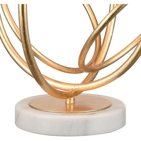 Morely 26 inch 150 watt Gold Leaf with White Table Lamp Portable Light