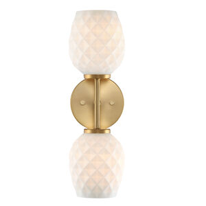 Dita 2 Light 5.25 inch Brushed Gold Wall Sconce Wall Light