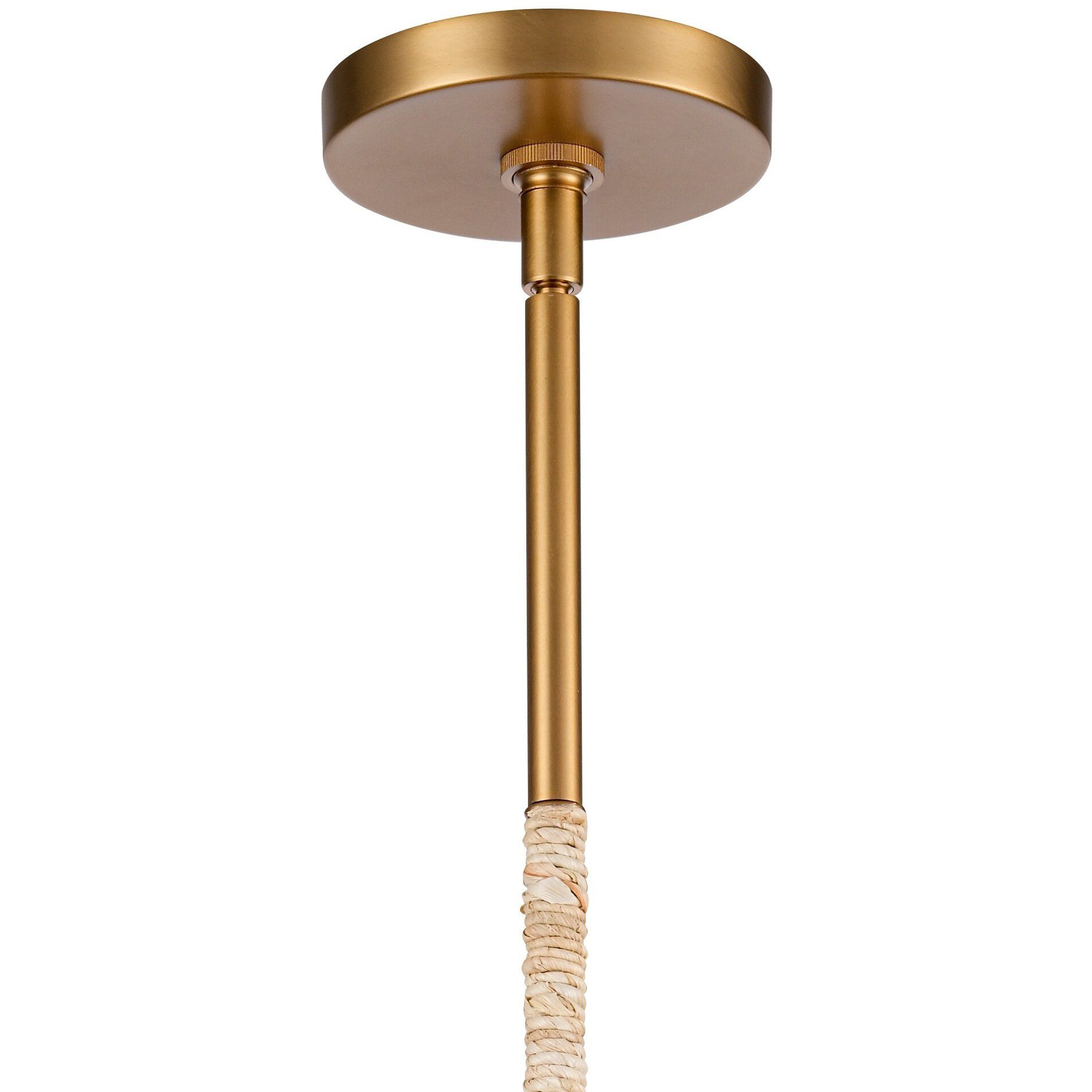 Copa 4 Light 24 inch Natural Brass Pendant Ceiling Light, Converts to Semi Flush