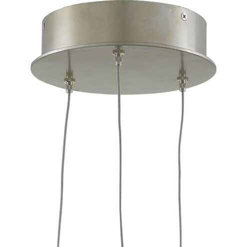 Catrice 3 Light 8 inch Silver/Contemporary Silver Leaf/Natural Shell Multi-Drop Pendant Ceiling Light