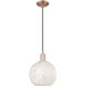Arcadia White Mouchette 1 Light 10 inch Antique Copper Mini Pendant Ceiling Light