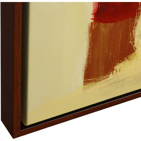 Peaches Beige and Red with Taupe Framed Canvas Abstract Art
