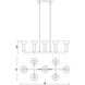 Nova 7 Light 38 inch Matte Black Island Light Ceiling Light