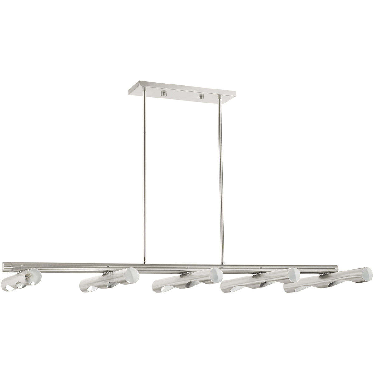 Acra 10 Light 50 inch Brushed Nickel Linear Chandelier Ceiling Light