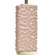 Edmund 30 inch 60 watt Polished Brass and Pearl Blush Table Lamp Portable Light