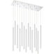 Forest LED 9.75 inch Chrome Chandelier Ceiling Light in Matte White Steel